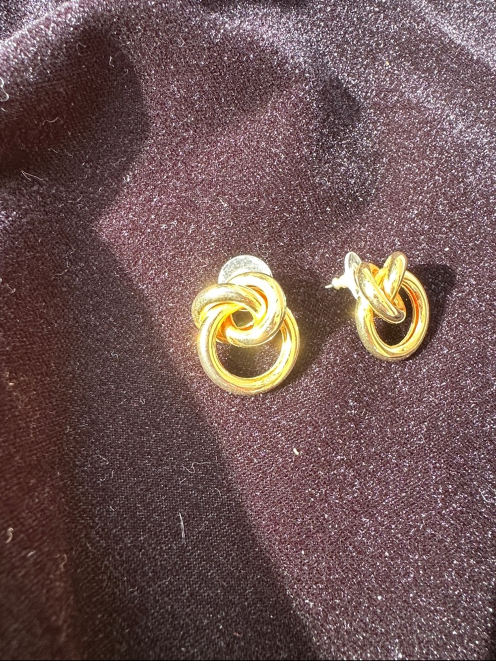 Nordstrom Gold Knot Hoop Stud Earrings
